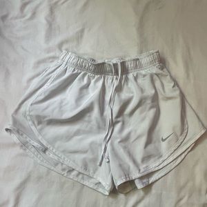all white nike dri fit shorts